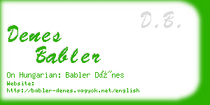 denes babler business card